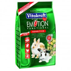 Vitakraft Emotion Functional Sensitive - пълноценна супер премиум храна за чувствителни и аергични зайчета 600 гр.